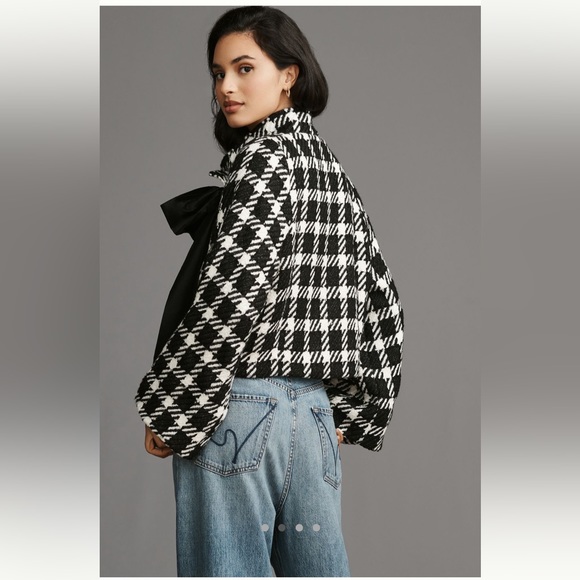 ANTHROPOLOGIE NWT EVA FRANCO KENNEDY HOUNDSTOOTH JACKET ❤️ - Picture 5 of 7